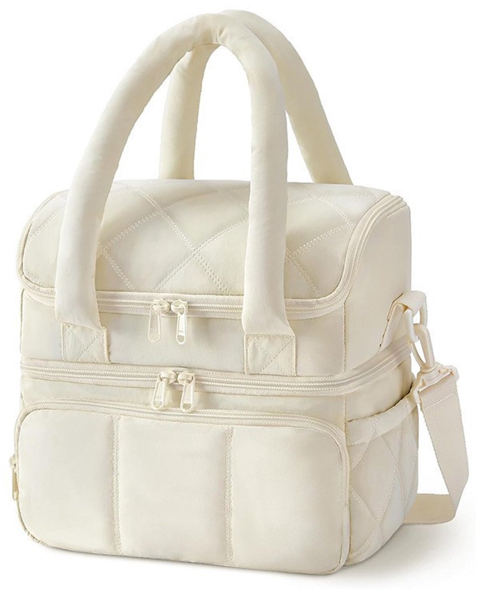 Cooler Bags - Lunch Bag - Handle Strap - Cooler Bag - Lunch Bag - Insulated Cooler Bag - Picnic Bag - Suitable for work, office, travel and picnics（Beige） - Image 1