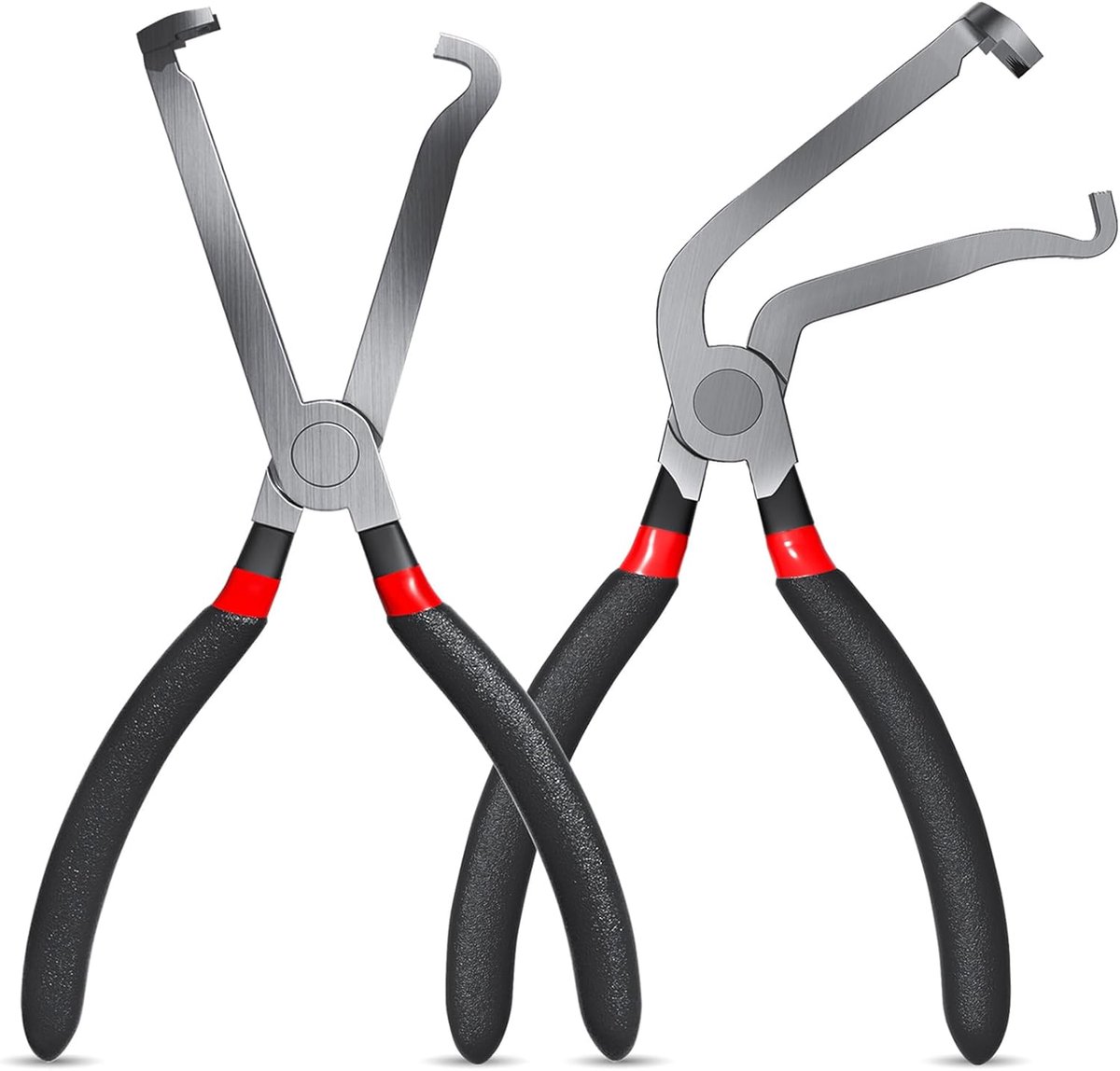 2-Pack Auto Electrical Disconnect Pliers Set - Straight & 60° Angle for All Reach - Non-Slip Handles - Image 1