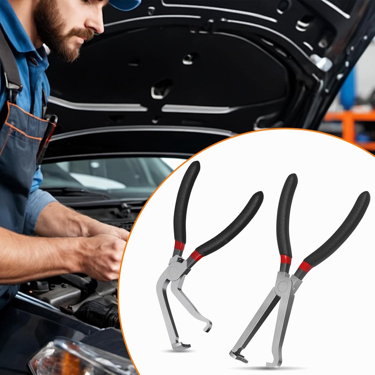 2-Pack Auto Electrical Disconnect Pliers Set - Straight & 60° Angle for All Reach - Non-Slip Handles - Image 5