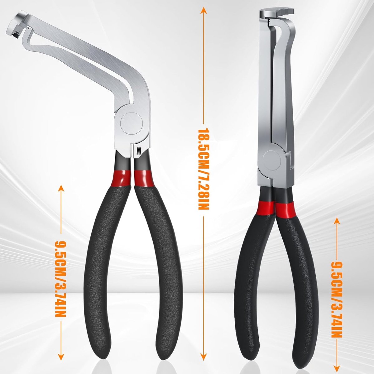 2-Pack Auto Electrical Disconnect Pliers Set - Straight & 60° Angle for All Reach - Non-Slip Handles - Image 8