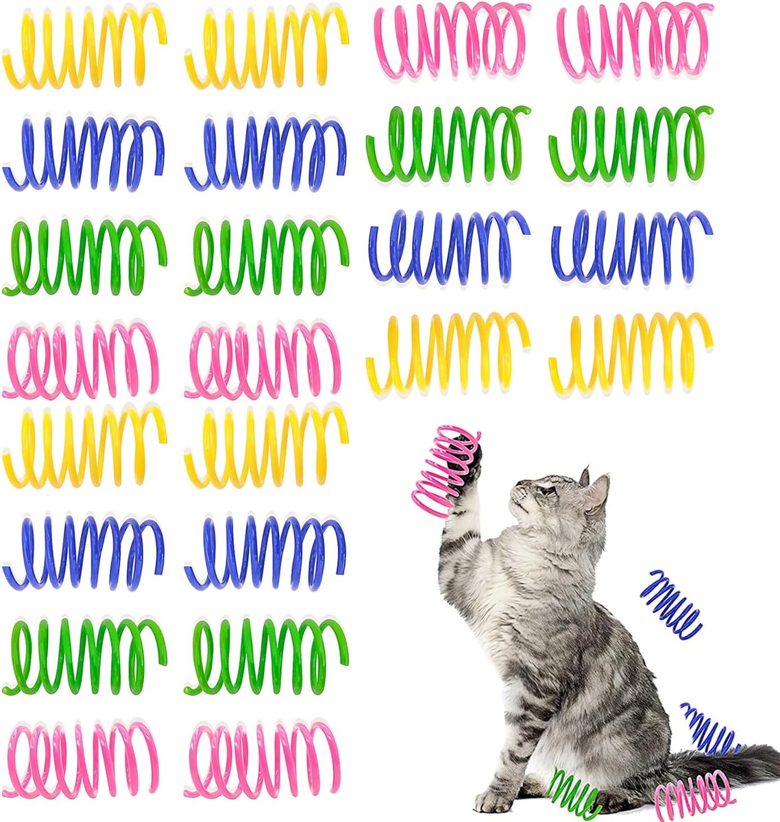 Cat Feather Toys - 24 Feather Toys - Cat Feather Toys - Toy Feathers - Pet Novelty Toys - Colorful Feathers - Feathers for Cats - Image 1