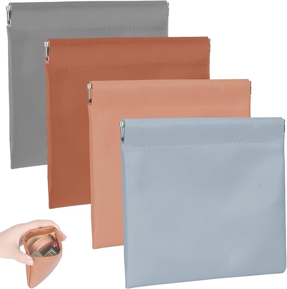 Wallet - Organizer - Men's Wallet - Gift - Men's Gift - Gift for Men - Gift for Boyfriend - Gift for Father - Set of 4 (Blue, Brown, Light Gray, Apricot) - Image 1