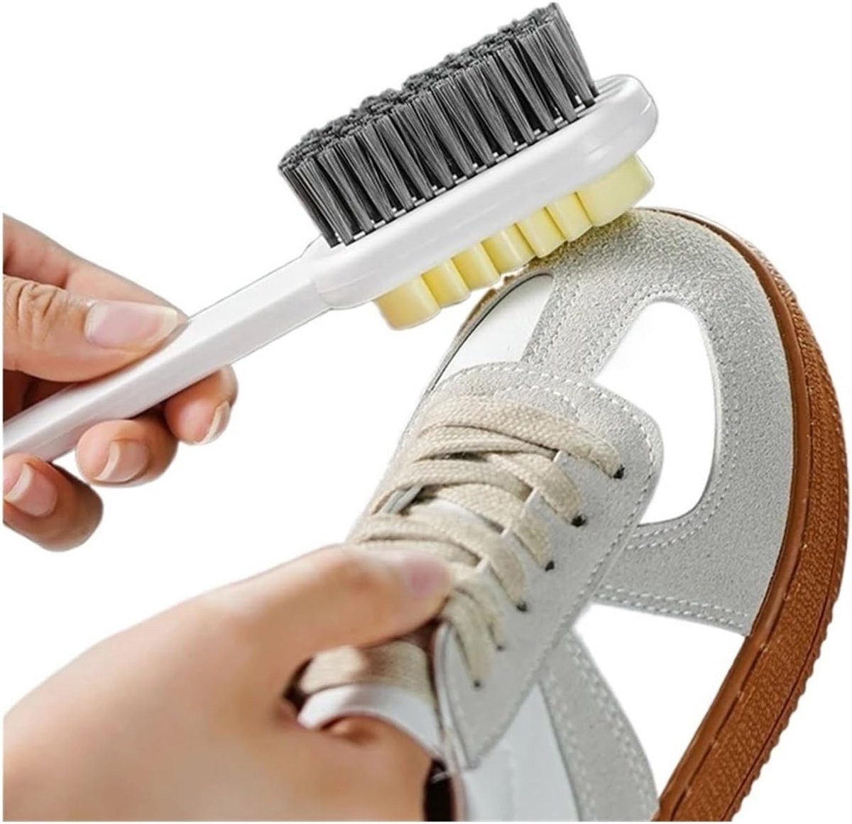 Shoe Brush - 2-in-1 Matte Shoe Brush - Soft Cleaning Brush - Silicone Brush - Provides optimal care for suede and leather shoes. - Image 4