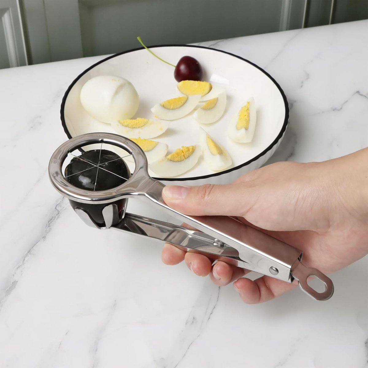 Egg Slicer - Stainless Steel Egg Slicer - Kitchen Utensils - Stainless Steel Kitchen Gadgets - Top Quality Egg Slicer - Egg Divider - Image 6