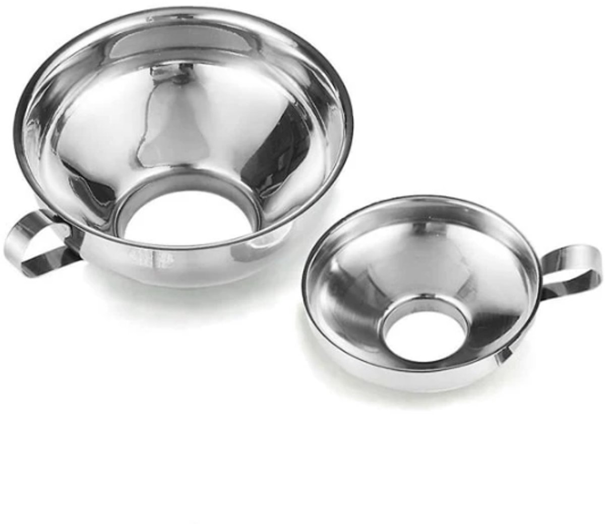 2-Pack - Funnels - Stainless Steel - Kitchen Funnels - Jam Can Funnels - Image 1