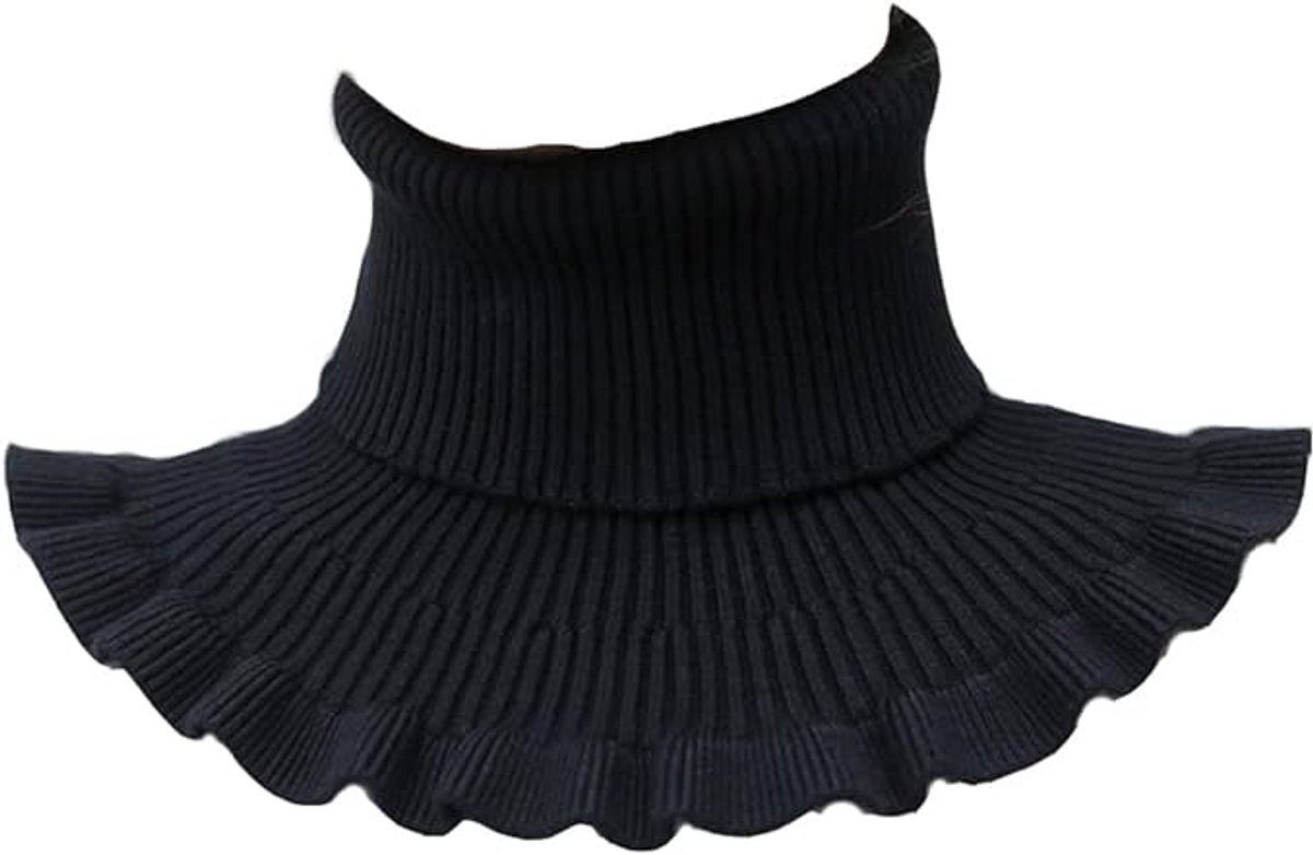 Neck Warmer - Faux Turtleneck - Knitted Warm Neck Warmer - Wearable for Everyday Use - Winter Essential for Women (Black) - Image 2