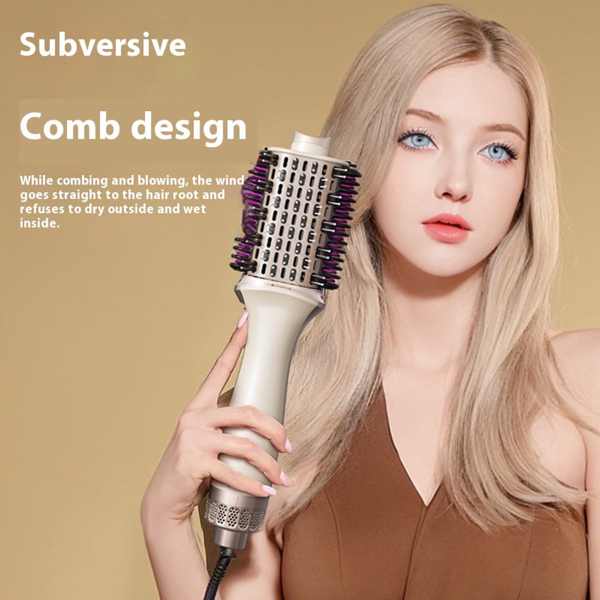 3-in-1 Multistyle Hair Dryer - Dryer, Styling Brush & Curling Iron - Hair Dryer Brush - Curling Brush - 650W, 4 Adjustable Settings - Image 1