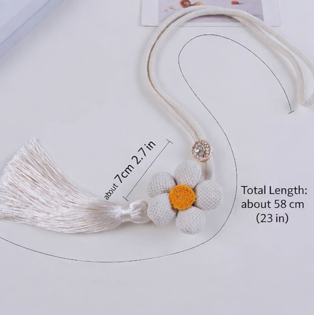 Curtain Holder - Curtain Tie Rope - Curtain Tie Back - Curtain Decoration - Home Decoration - Curtain Accessories - 2 Pieces - Yellow - Image 2