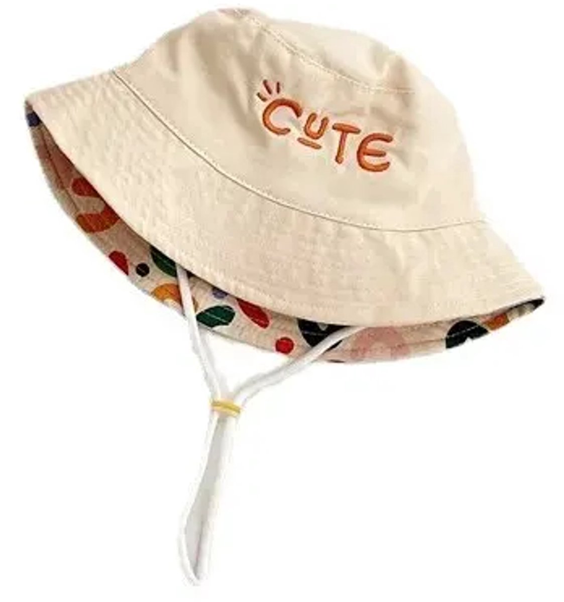 Baby Hat - Reversible Summer Hat - Summer Hat with Embroidered Letters - Size 52 - Image 1