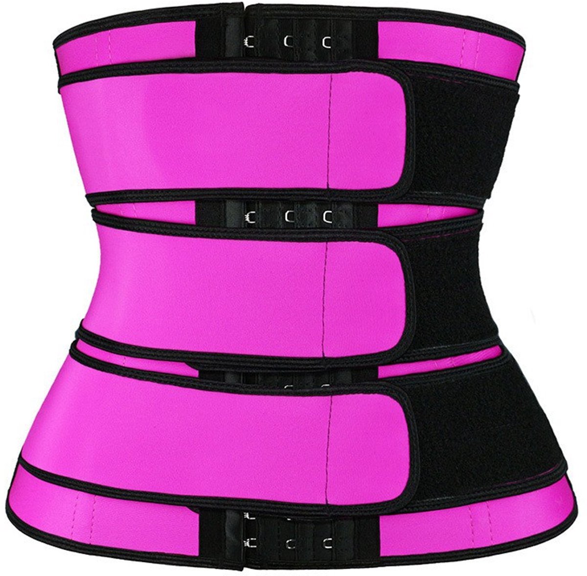 Women Sweat Reducer Training Belt - Sweatband - Waist Trainer - Slimming Belly Band - 3-Row Closure & Breathable Material - Extended Sizes (S to 6XL) - Red, M - Image 1