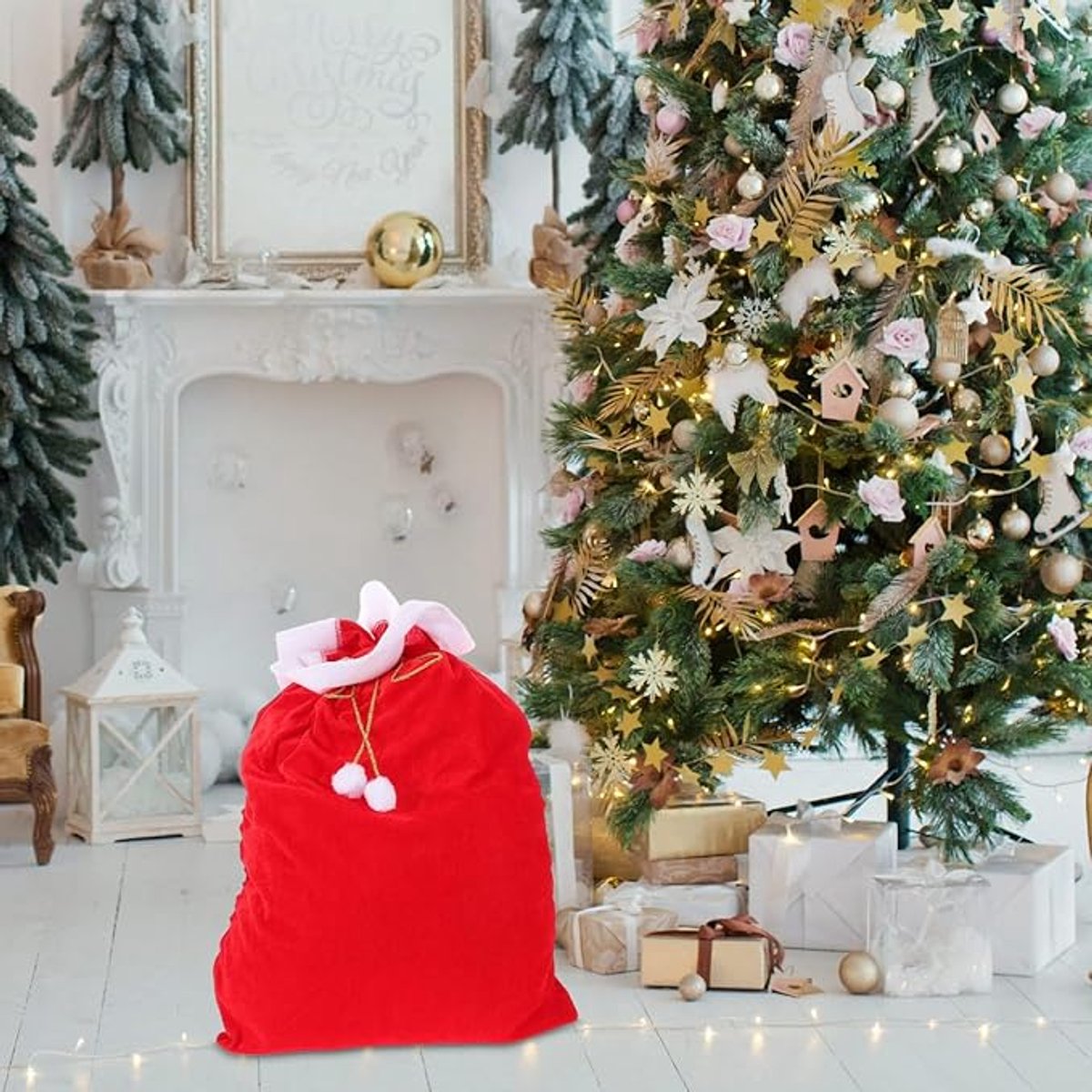 Gift Bags - Santa Claus Gift Bags - Extra Large Gift Bags - Red Christmas Wrapping Bags - For storing holiday gifts, sweets and surprises - Image 2