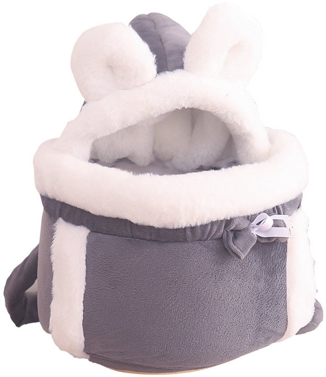 Cat Bed - Backpack for Pet Travel - Can be used as a cat basket indoors - Side pockets to keep your hands warm - Wide shoulder straps - Best choice for traveling with small pets (Gray, Size M: 25*25*21) - Image 1