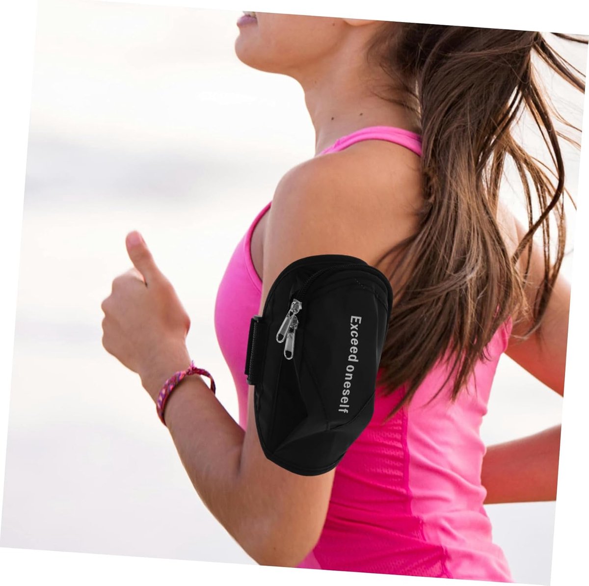 Sports Bag - Running Armband - Phone Holder for Running - Reflective Sports Accessories - With Adjustable Shoulder Strap - Suitable for Running, Camping and Hiking (Black) - Image 6