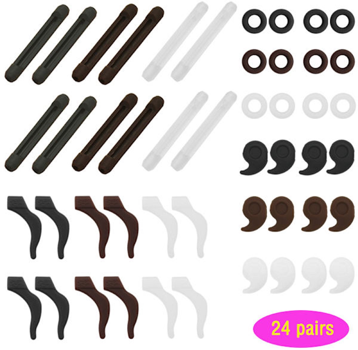 Ear Support - Non-slip Silicone Glasses - Frames - 24 Pairs - Image 1