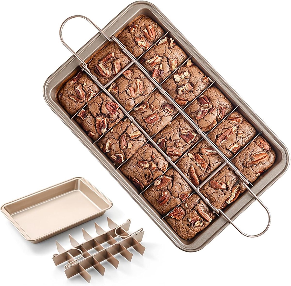 Baking Pan - Cake Pan - Bread Baking Pan - Baking Tray - With Cutting Aid Function - With Non-Slip Handle - Suitable for making cakes, chocolate, pastries, pies, cookies, etc. - 30 x 20 x 5 cm - Image 1