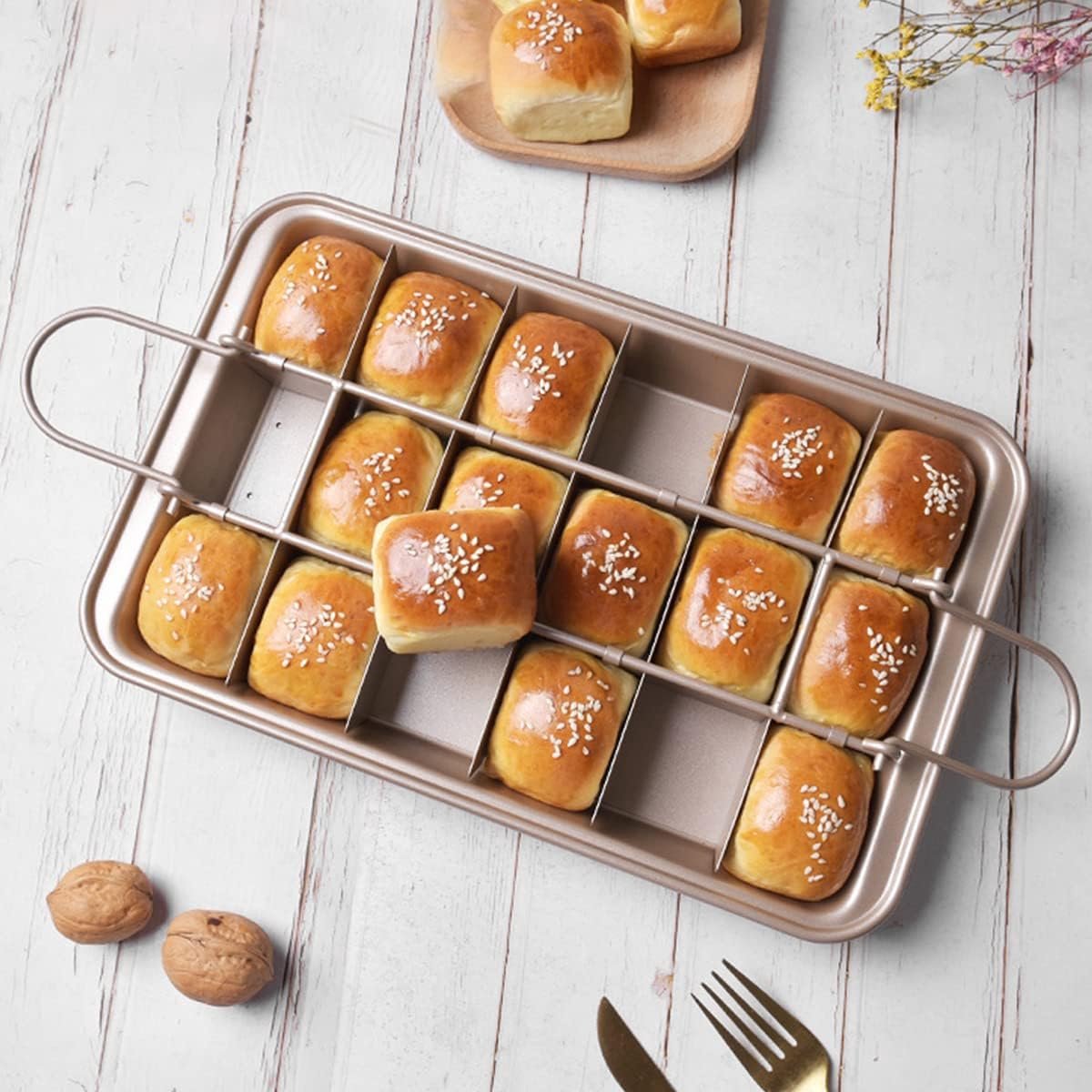 Baking Pan - Cake Pan - Bread Baking Pan - Baking Tray - With Cutting Aid Function - With Non-Slip Handle - Suitable for making cakes, chocolate, pastries, pies, cookies, etc. - 30 x 20 x 5 cm - Image 5