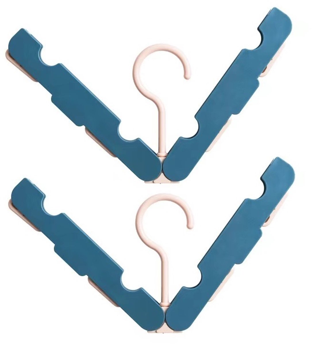 Folding Clothes Rack (Two-Piece Pack) - Hanging Clothes Rack - Portable Folding Hanger with Hook - Ideal for Travel, Campers, Travelers and Small Spaces - Dark Green - Image 1