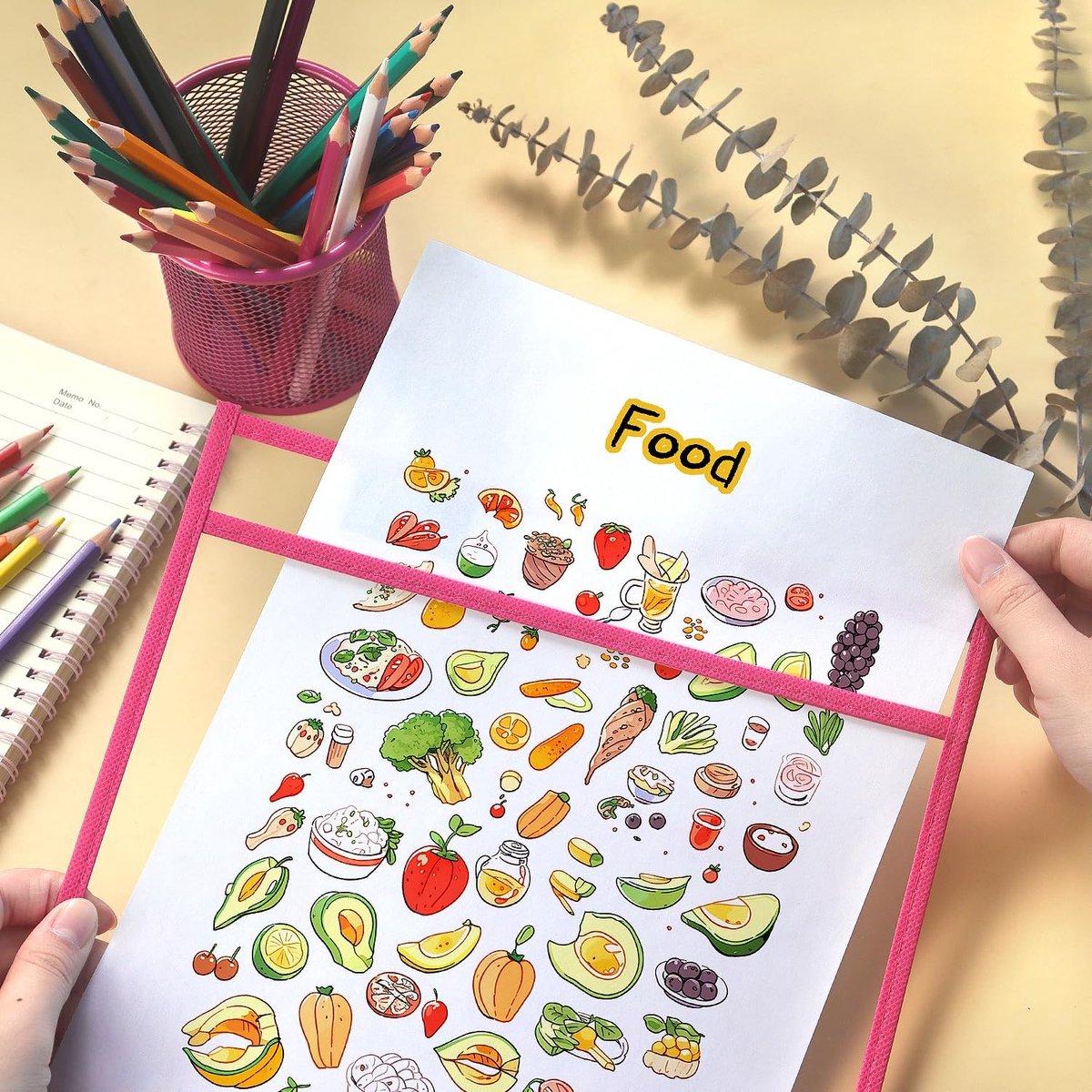 Erasable and Writable Folders - Pack of 30 | Includes 30 water-based whiteboard markers and 3 iron rings - Transparent plastic folders/protective covers - Drawing and tracing bags - Erasable and writable - Random colors - Image 8