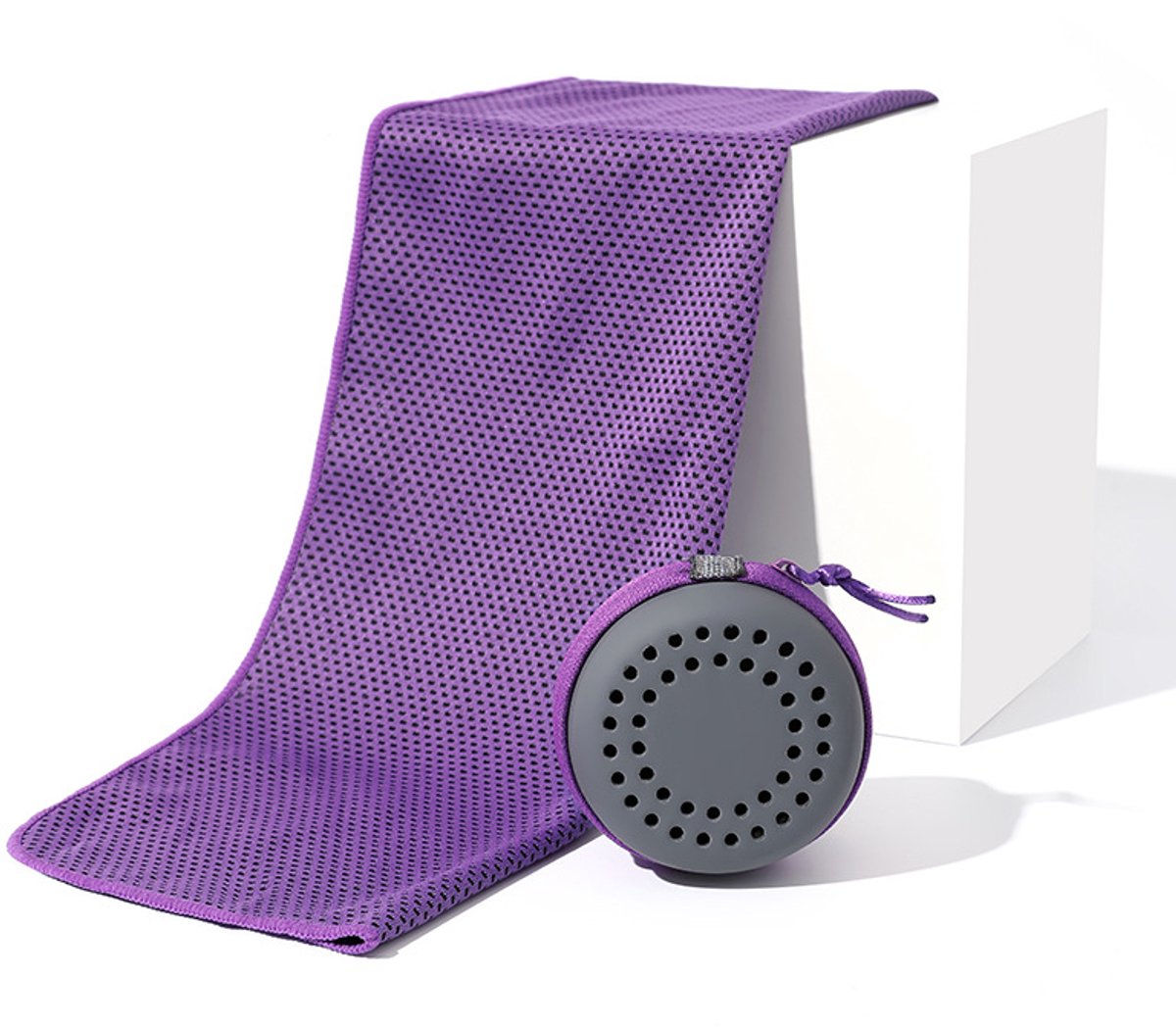 Cooling Towel for Summer & Sports - Quick-Drying & Cooling - Quick-Drying Towels - Cooling Towels for Running - With Storage Box - 30x60 cm (Children) Purple - Image 1