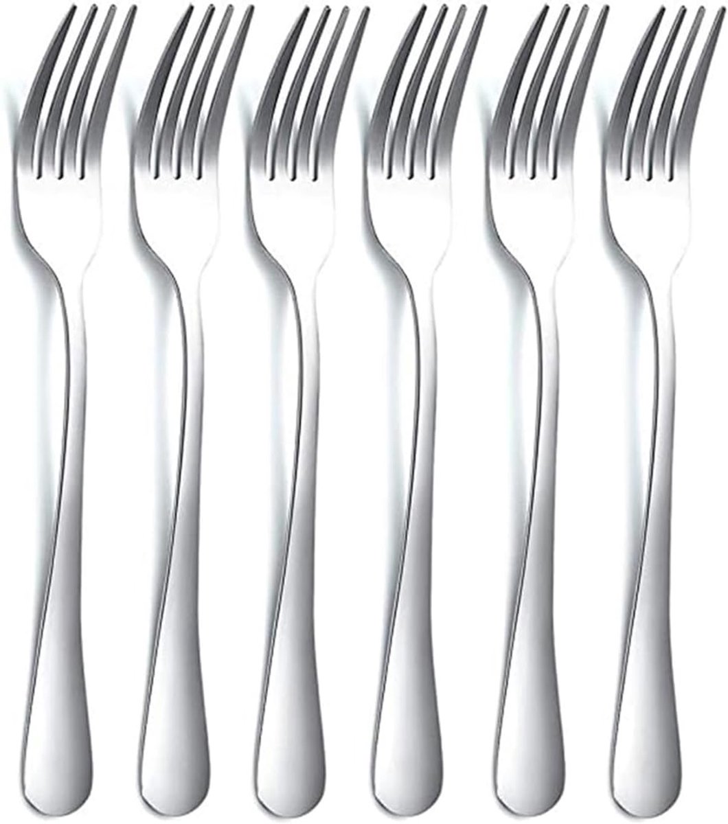 Cutlery Forks - 6 pieces - Stainless steel cutlery forks - Cutlery set - Suitable for Western dishes, desserts and coffee. - Image 1