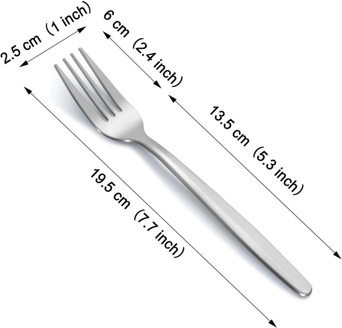 Cutlery Forks - 6 pieces - Stainless steel cutlery forks - Cutlery set - Suitable for Western dishes, desserts and coffee. - Image 5