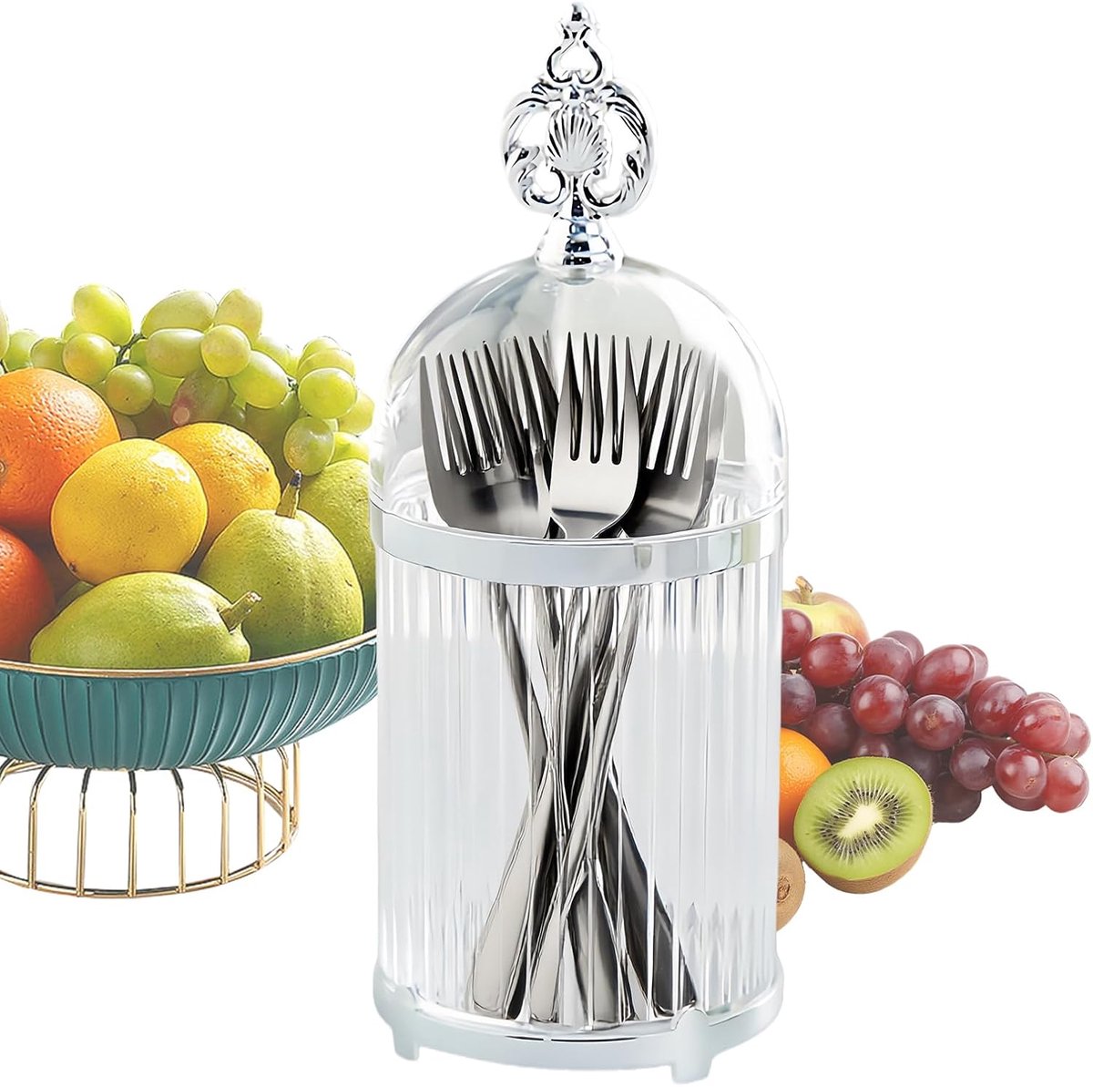 Cutlery basket - kitchen utensil storage rack - cutlery tray - cutlery holder - multifunctional storage unit, food container suitable for party kitchens, weddings and family picnics. - Image 1