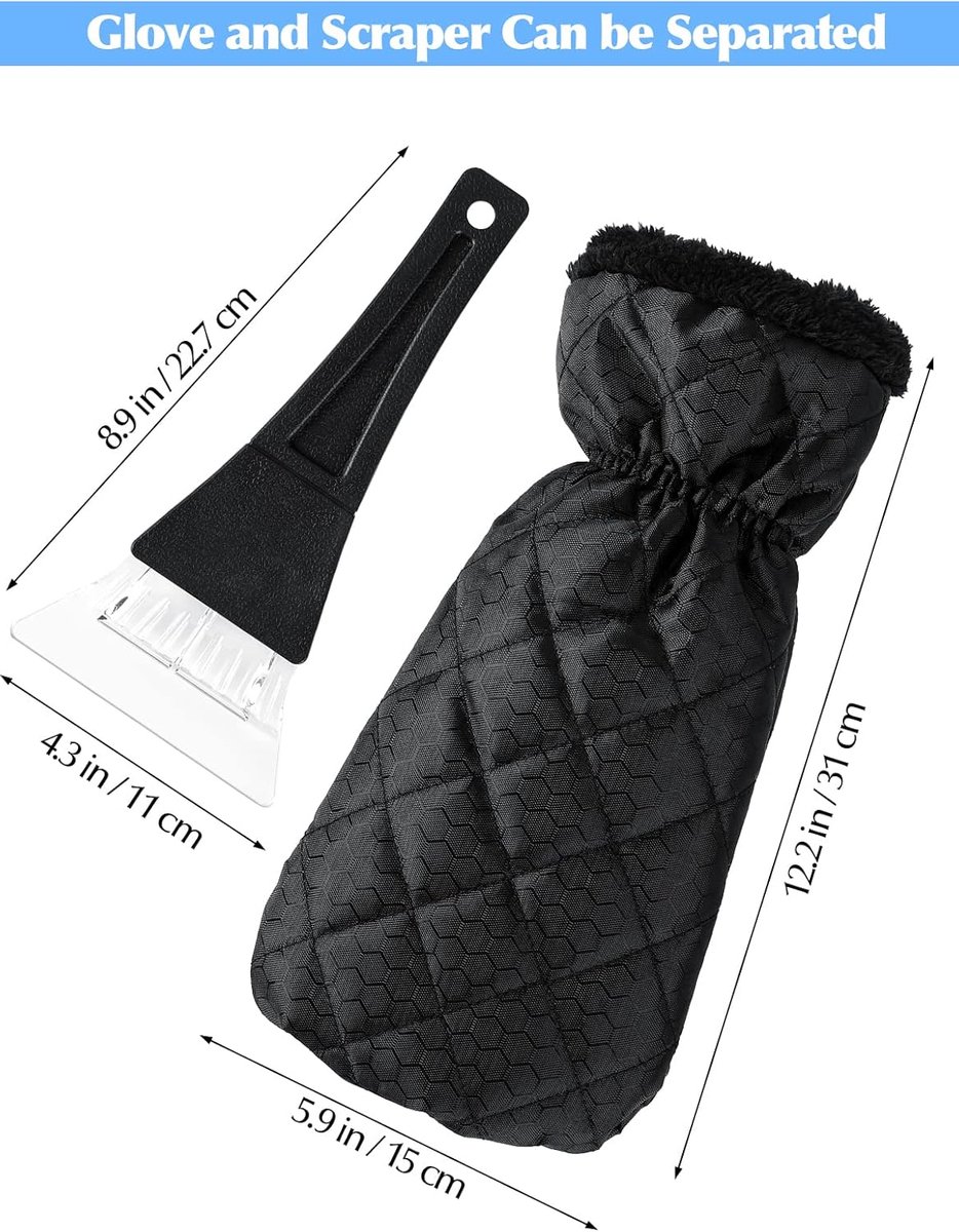 Snow Removal Tools - Snow Shovel - Windshield Ice Scraper - Antifreeze Gloves for Easily Removing Frost and Ice from the Windshield - Snow Scraper - Ultra-Light Tool for Defrosting Car Windows - Image 2