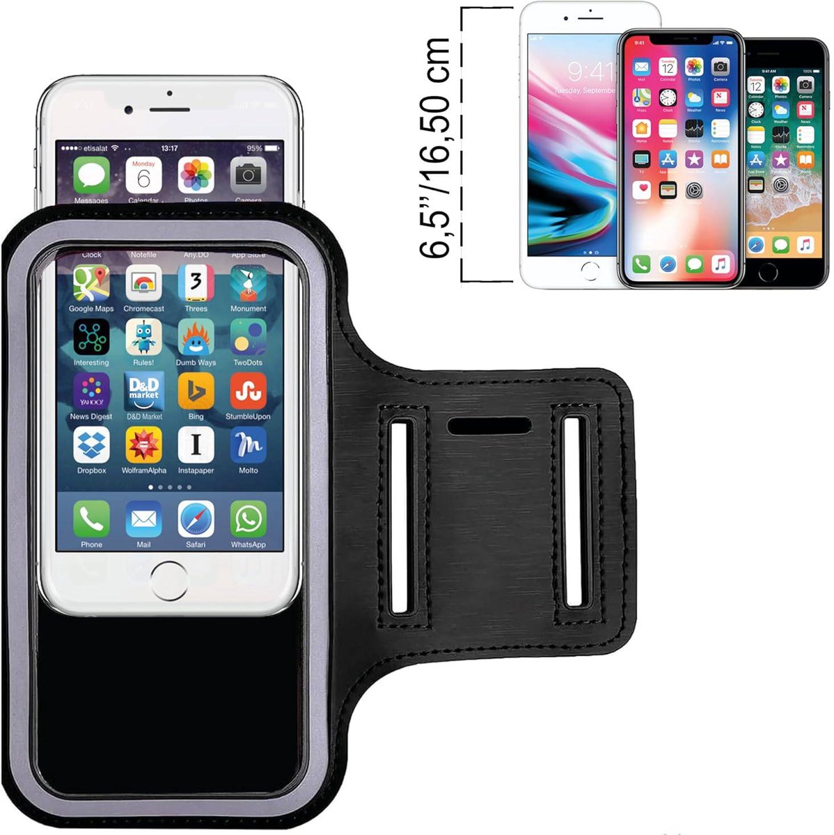 Phone Holder for Running - Running Armband - Suitable for phones up to 6.5 inches - Lightweight and universal phone holder for running, fitness and jogging - Image 4