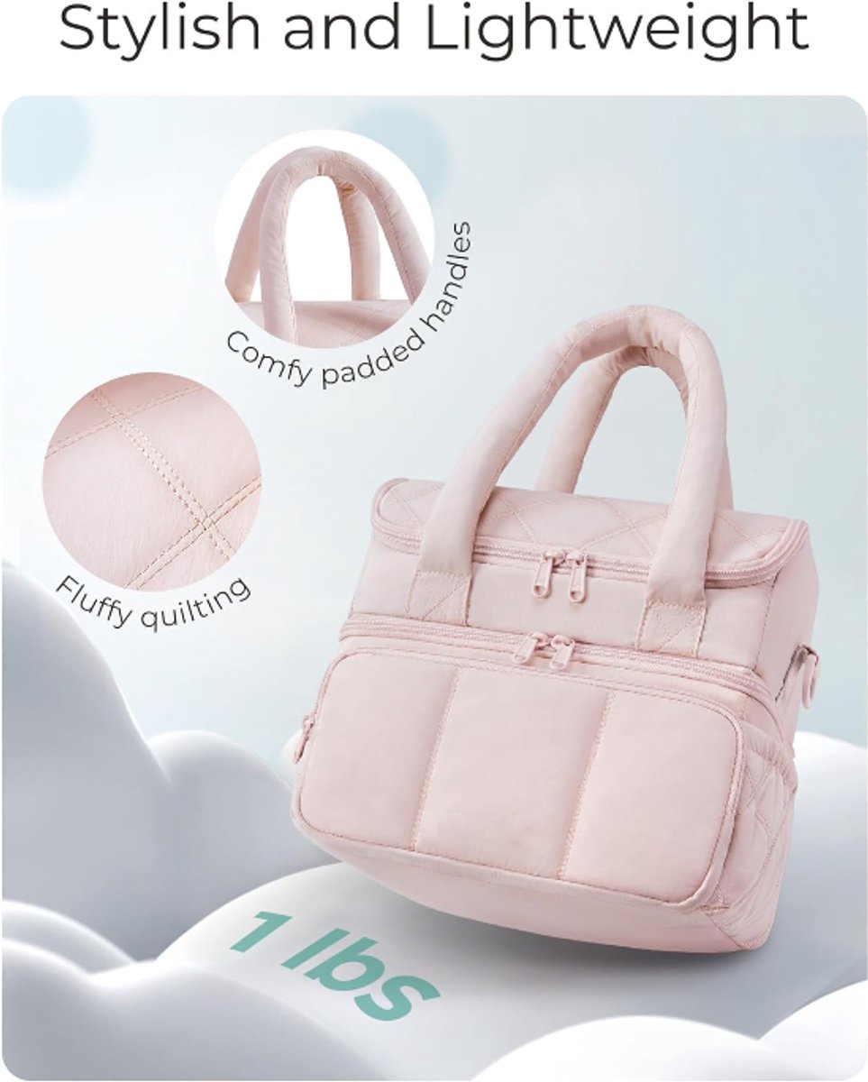Cooler Bags - Lunch Bag - Handle Strap - Cooler Bag - Lunch Bag - Insulated Cooler Bag - Picnic Bag - Suitable for work, office, travel and picnics（Pink） - Image 4