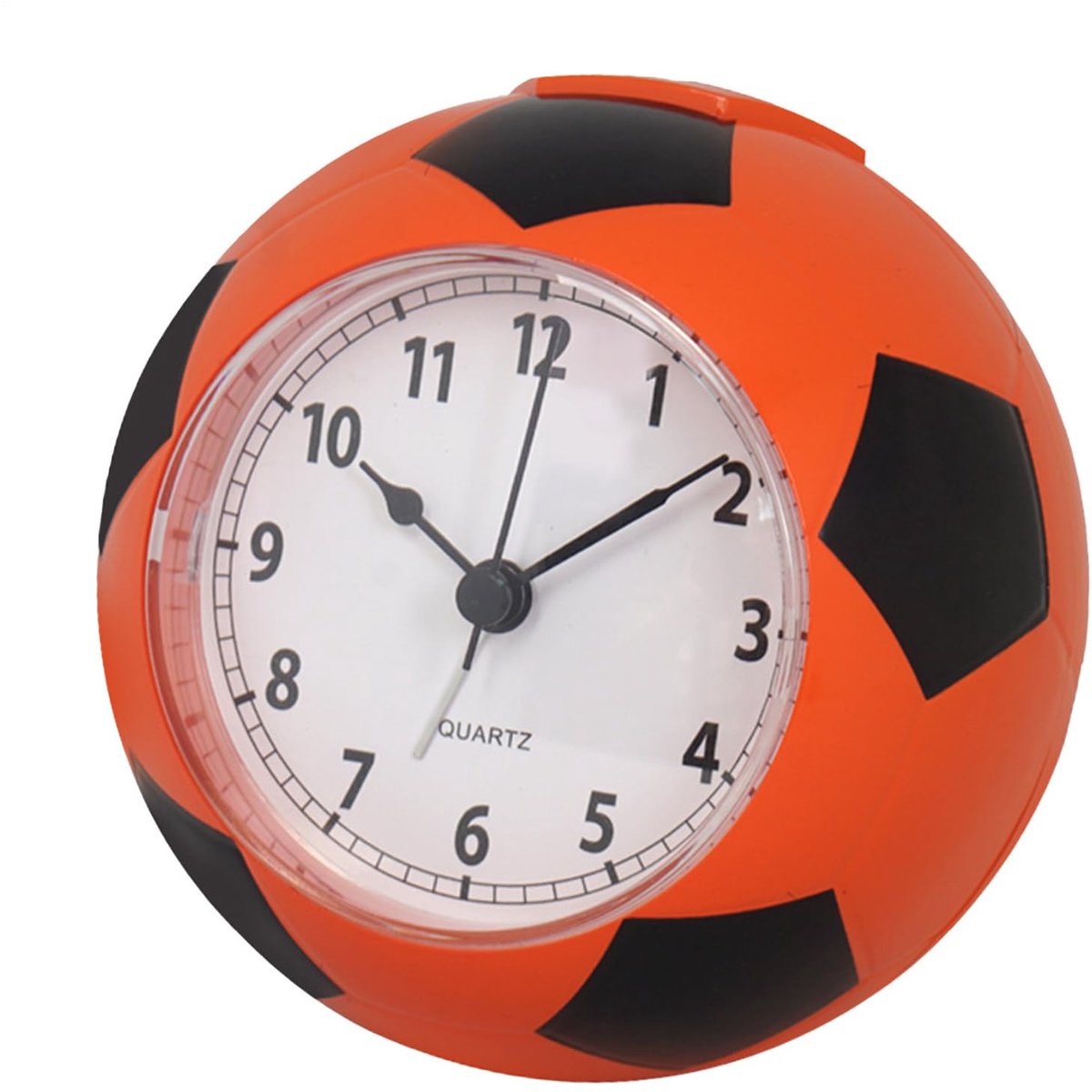 Football Alarm Clock - Silent Non-Ticking Desk Clock | Kids Bedside Clock | Cute football design, easy-to-read analog display, perfect for kids' bedrooms, great birthday gift for boys and girls - Orange - Image 1