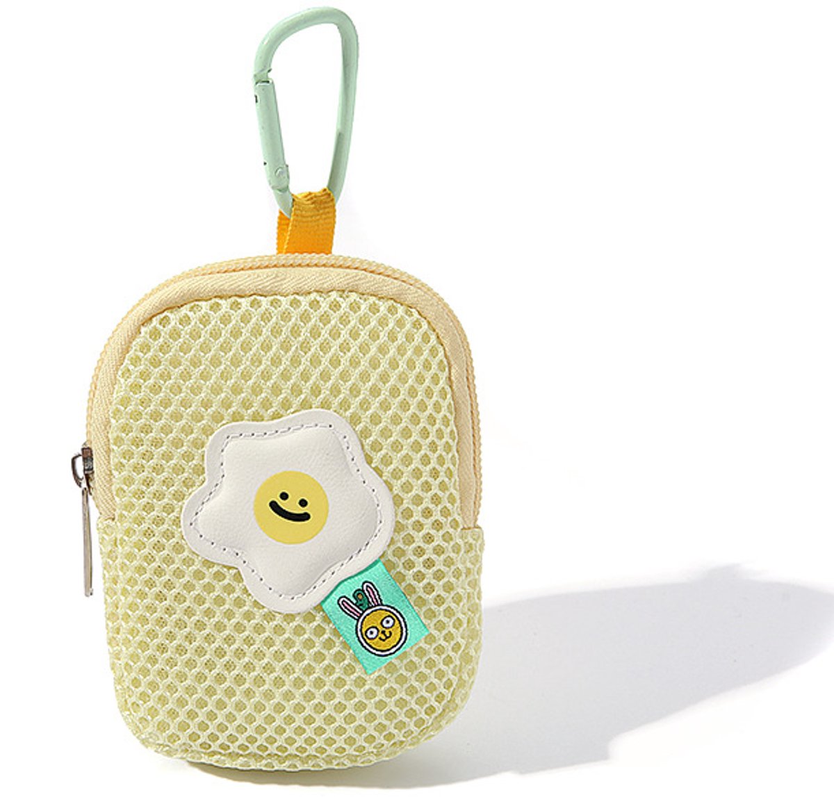 Storage Bag - Cute Mesh - Flowers - Keychain Wallet - Headphone Bag - Pendant Storage Bag - Multifunctional - Yellow - Image 1
