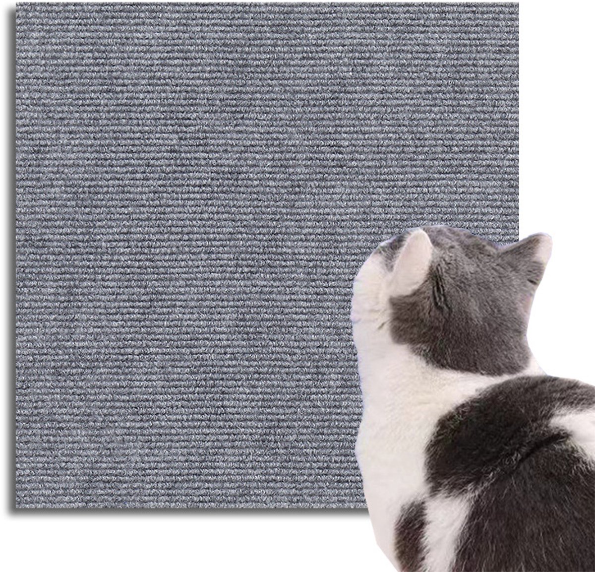 Premium Cat Scratching Mat - Couch Cushions - Strong adhesion, for ultimate fun for your cat - Protects your furniture, lets your cat have fun (size: 30x30 cm, Gray, pack of two) - Image 1