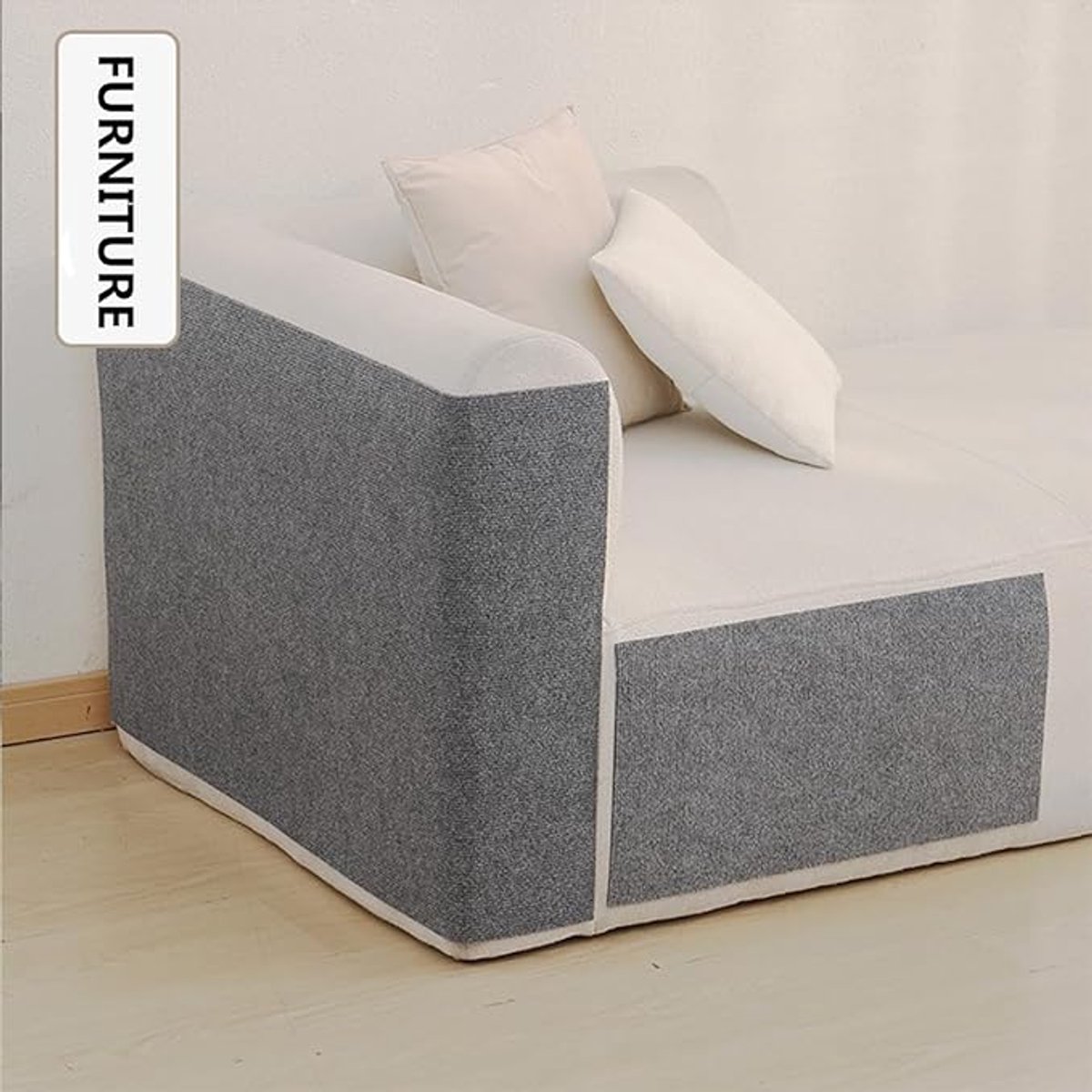 Premium Cat Scratching Mat - Couch Cushions - Strong adhesion, for ultimate fun for your cat - Protects your furniture, lets your cat have fun (size: 30x30 cm, Gray, pack of two) - Image 5
