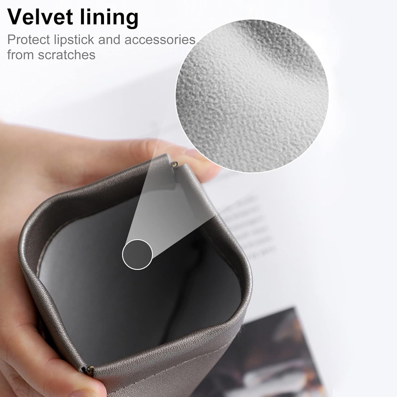 5pcs Lambskin Pocket Cosmetic Bag Makeup Pouch for Women Mini Makeup Bag Travel Storage -Waterproof Portable Squeeze Top Self-closing - Image 6