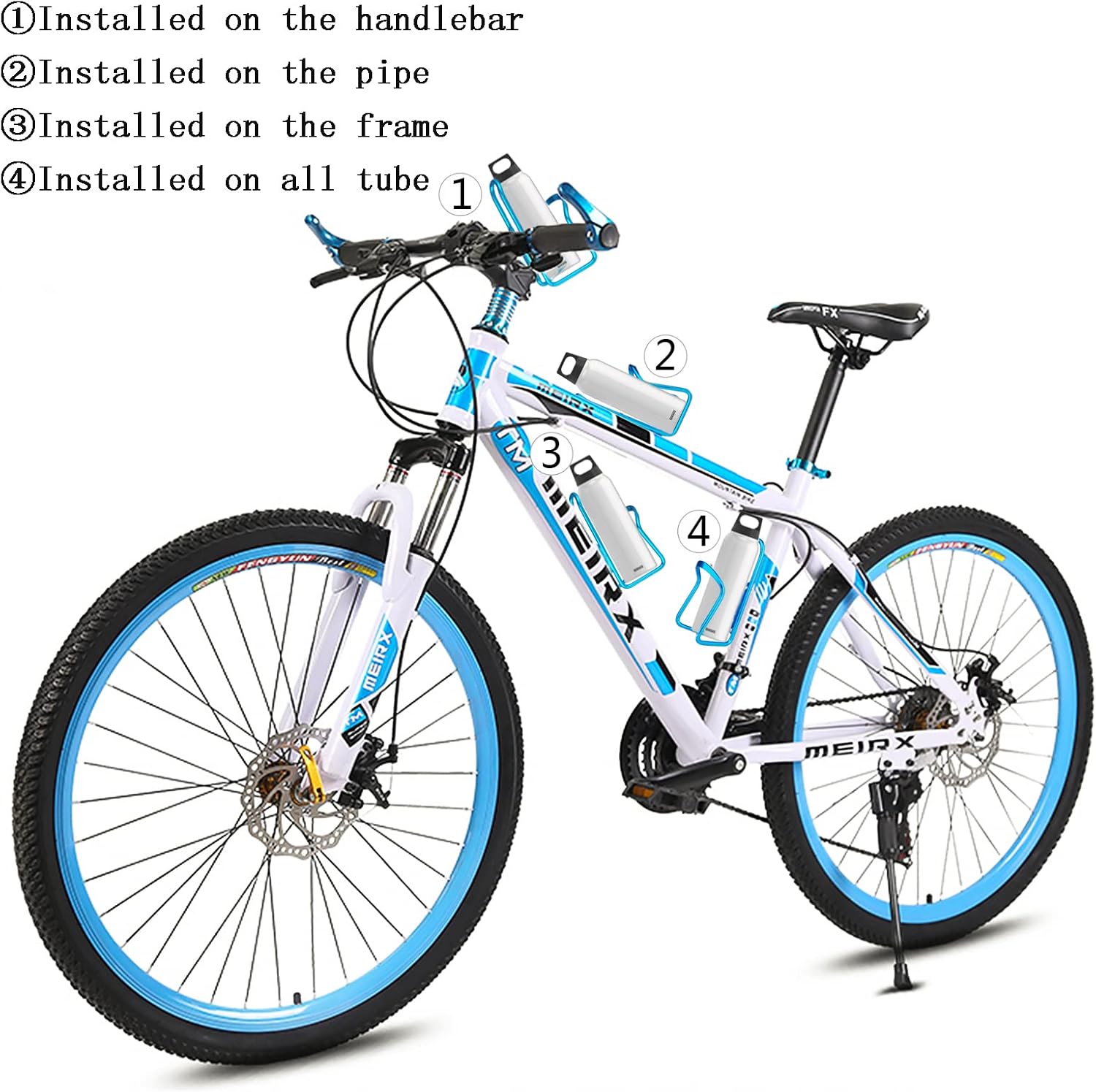 1-Pack - Lightweight Aluminum - Water Bottle Cage for Outdoor Activities (Blue) - Bicycle Accessories - Image 7