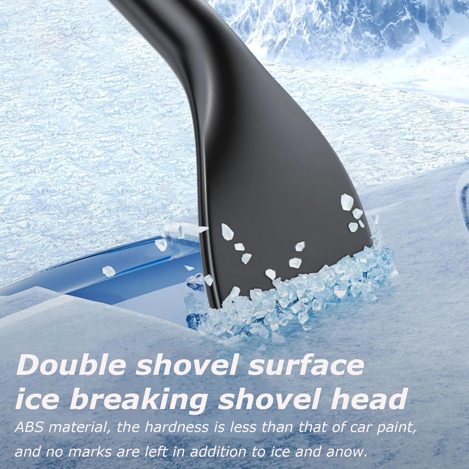 3-in-1 Snow Brush and Ice Scraper for Car Windows - Extendable Snow Remover - 360° Rotating Snow Brush and Ice Scraper with Long Handle (Gray) - Image 6
