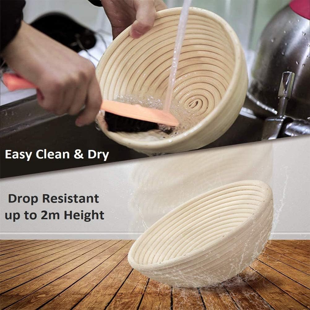Proofing Basket - Bread Baking - Banneton | 21*15*8cm - Bread Proofing Basket - Oval Proofing Basket - Rattan Bread Pan - Dough Basket - incl. Dough Linen | 1 piece - Image 4