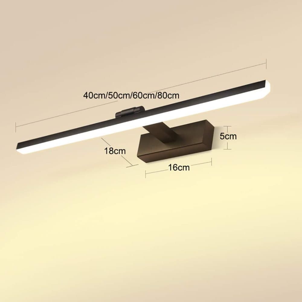 Wall light LED for mirror, wall light 40 cm for bathroom, wardrobe and toilet(Black) - Image 4