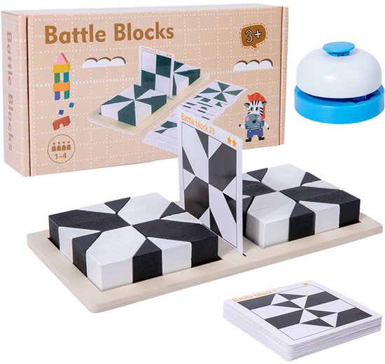 Educational puzzle - Wooden - Building block puzzle - Suitable for teenagers - Educational toy - Board game - Two-player game - Learning through play (Not suitable for children under six years old) - Image 1