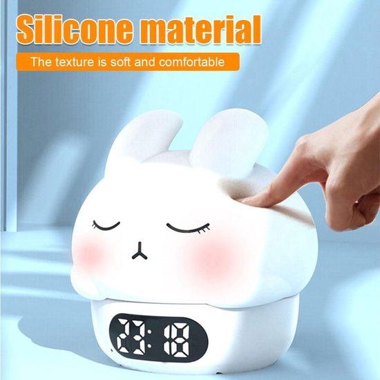 Children's night light - table lamp for bedroom - cute rabbit shape - cartoon bedside lamp - baby night light (pink) - Image 5
