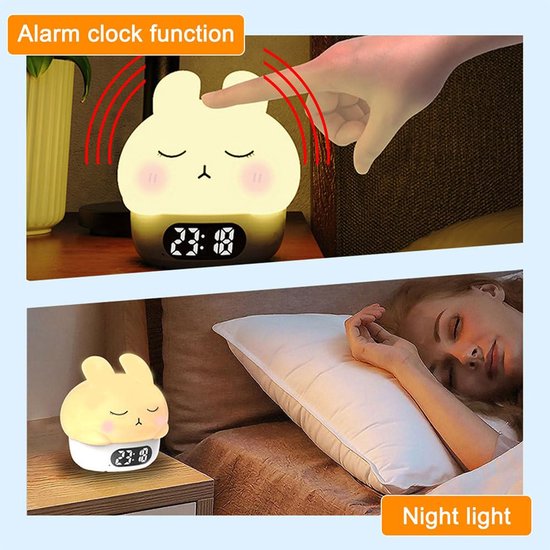 Children's night light - table lamp for bedroom - cute rabbit shape - cartoon bedside lamp - baby night light (pink) - Image 7