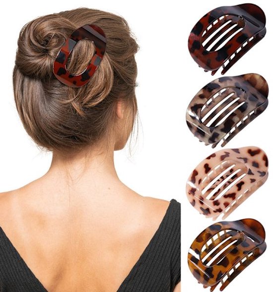 Women's Hair Clips - Curved Design - Perfect for Lying or Running - Matte Finish for a Secure Hold - Suitable for Thin or Thick Hair - 4 Pieces - Image 1