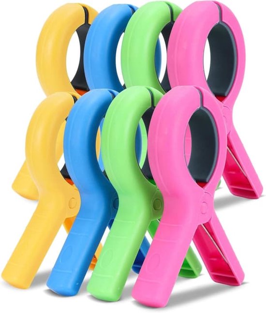 Large Clothes Pegs - 8-Pack Towel Clips - Suitable for Sunbeds, Swimming Pools and Cruise Ships - Image 1