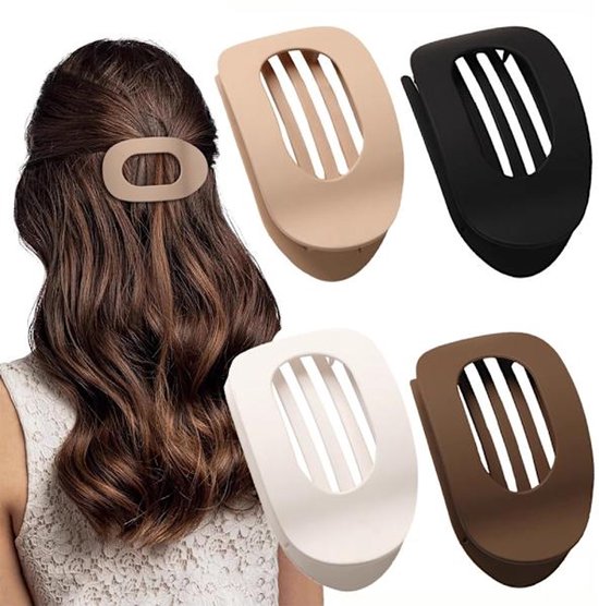 Flat Hair Clips for Women - Curved Hair Clips - For Lying - Driving - Matte Strong Hair Clips - For Thin - Thick Hair - Hair Accessories - 4-Pack - Image 1