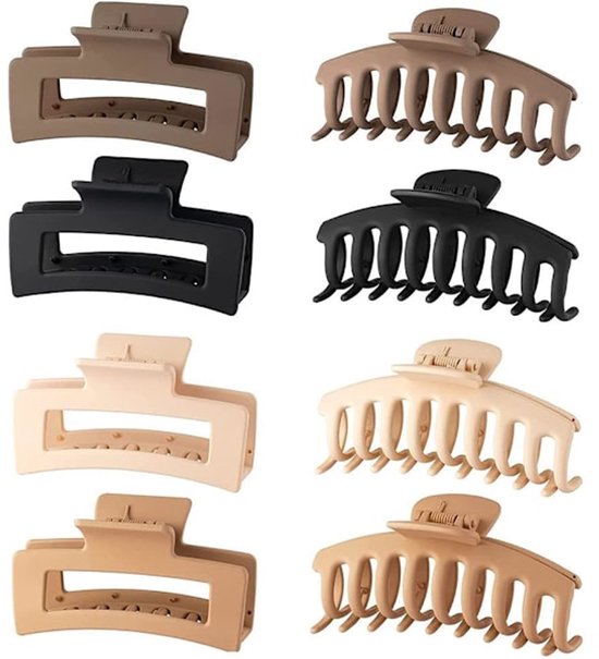 Thick Hair Clips - Large Hair Clips - Rectangular Thick Hair Clips - Non-Slip Thick Hair Clips for Adults - For Girls with Thick Hair - 8 Pieces - Image 1