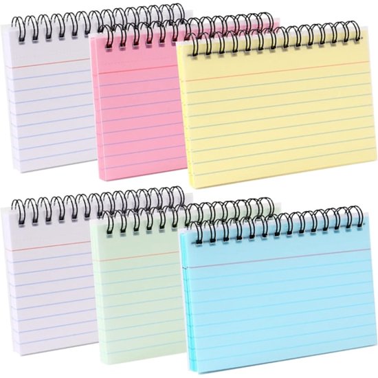 Color Notebooks - American Notepads - Index Card Notebooks - Vocabulary Books - Small Books - 6-Pack - Image 1