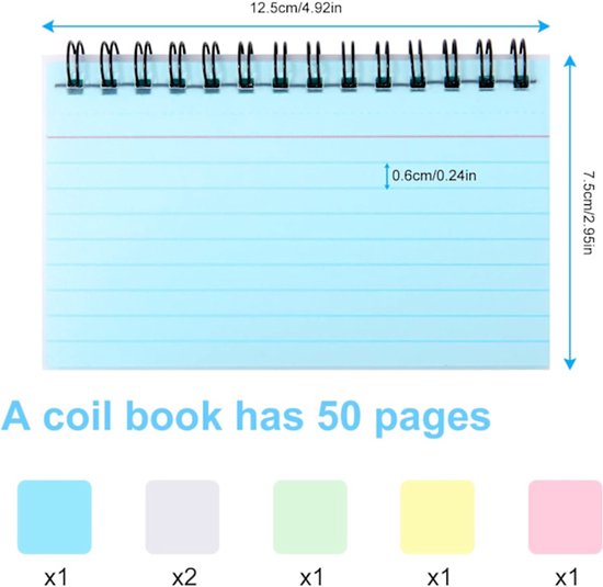 Color Notebooks - American Notepads - Index Card Notebooks - Vocabulary Books - Small Books - 6-Pack - Image 3