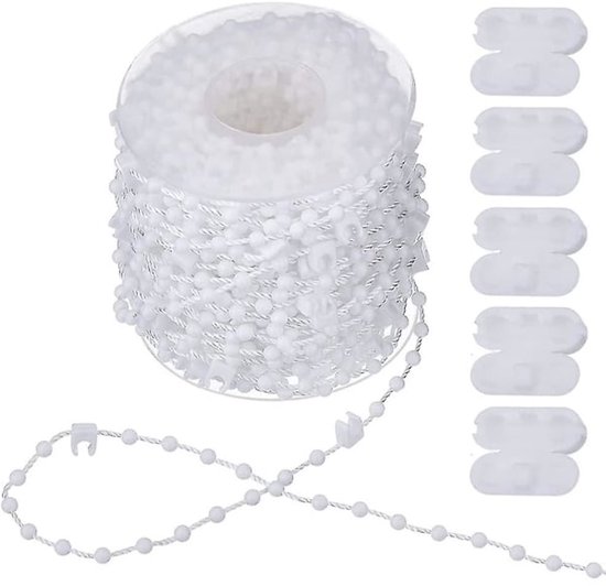 20m Blind Chain - Vertical Blind Mounts and 5 Chain Connectors - Vertical Blind Bottom Chain - Suitable for 89mm Blind Slats - Image 1