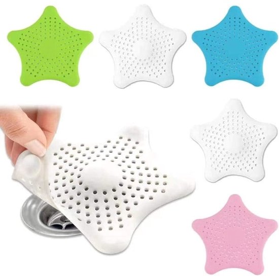 Filter 5-pack - Silicone hair filter for bathtub drain - Drain cover with strong suction cup - Anti-clogging sink strainer - Image 1