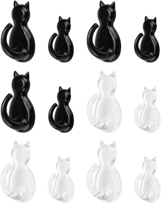 Traceless Self-Adhesive Hooks - Self-Adhesive Wardrobe Hooks - Wall Stickers - 12 Pieces - Bedroom - Behind the Door - Keychain - Image 1